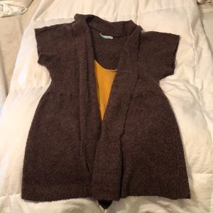 Brown short sleeve cardigan